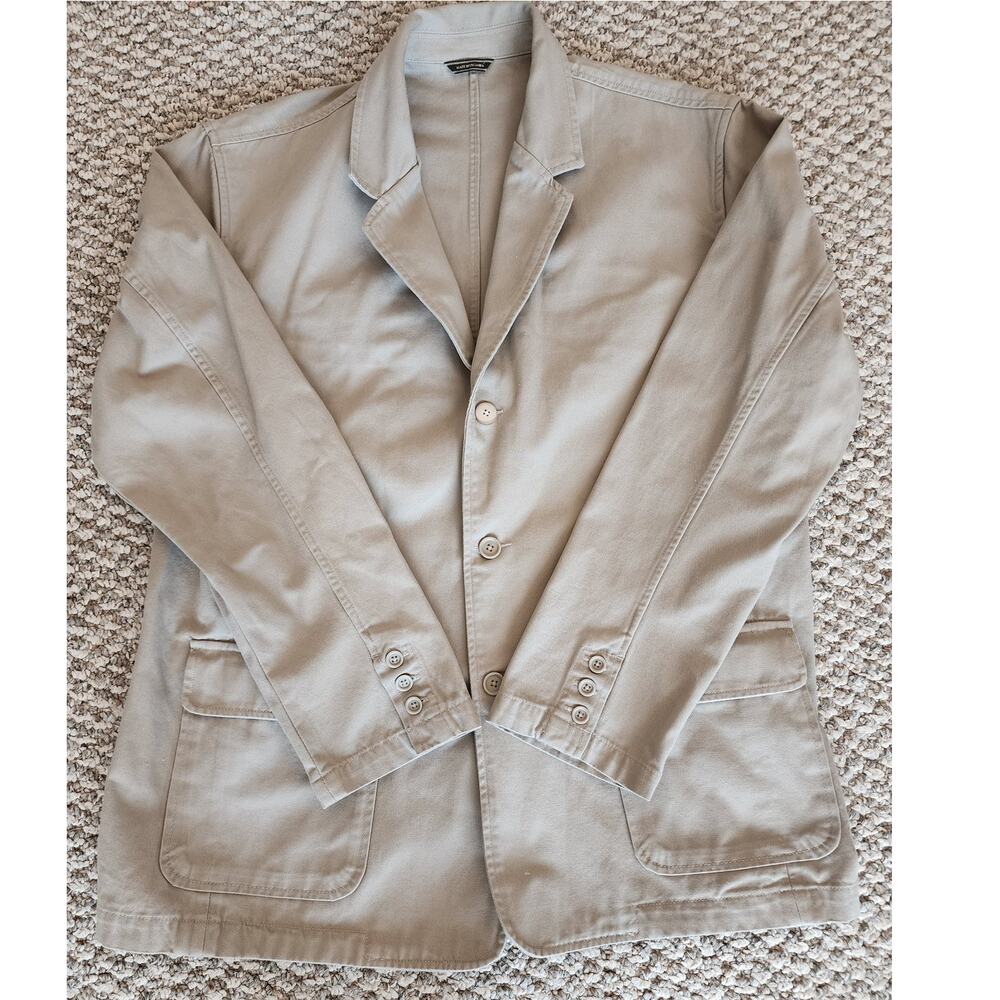 Eddie Bauer Blazer Men's XL Khaki 3-Button Unlined Chino Jacket